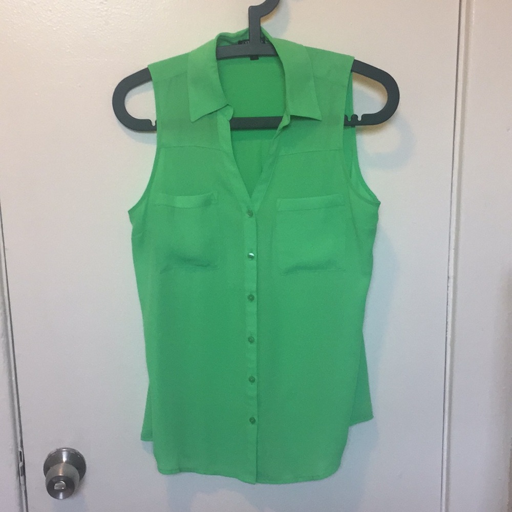 Express Sleeveless Button Front Shirt